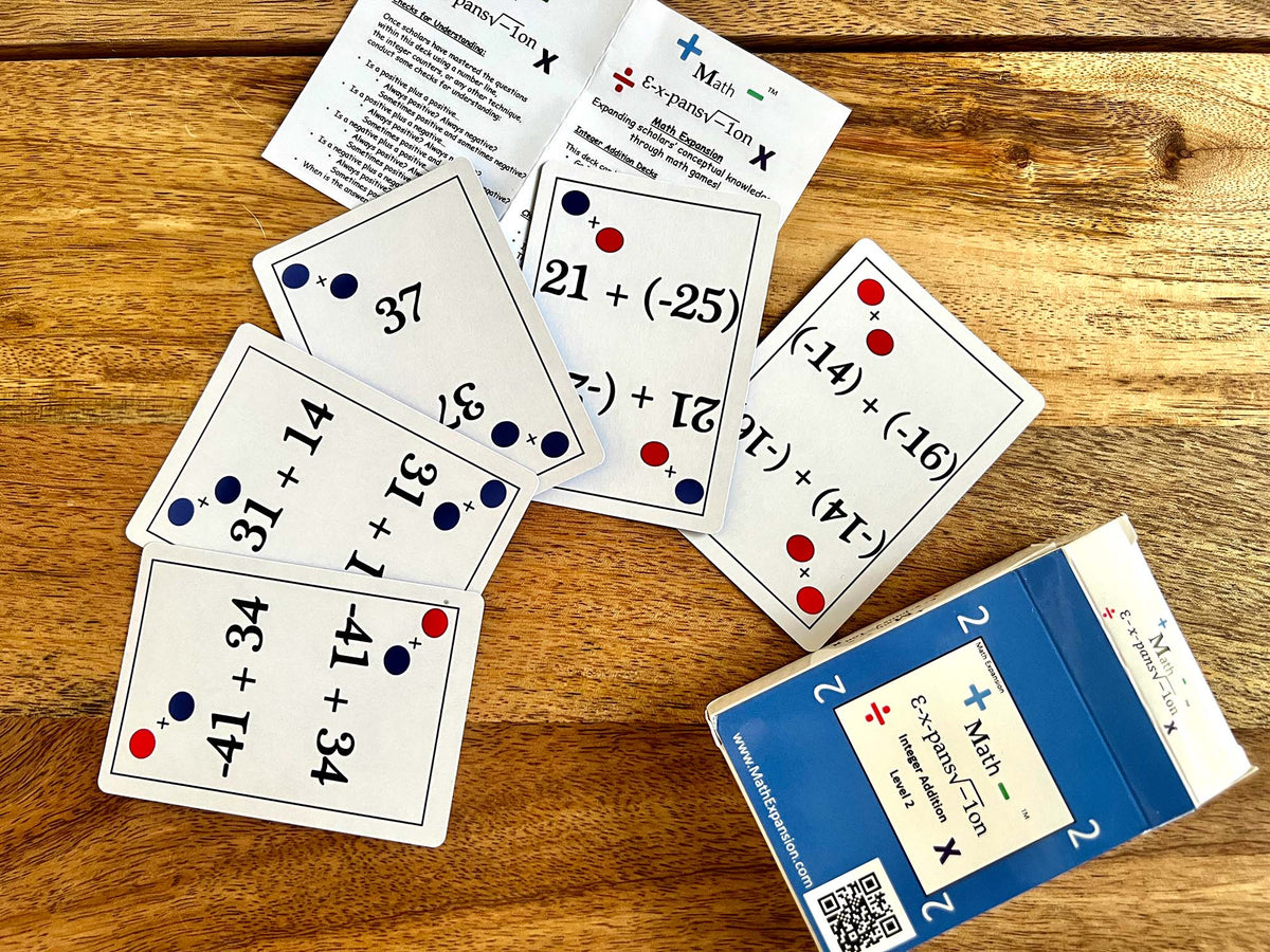 Integer Addition Level 2 Card Deck – Math Expansion